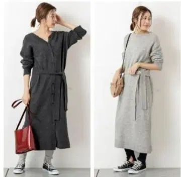 CIAOPANIC TYPY 니트 맥시 원피스 롱 가디건