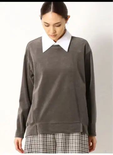 카라 부착 벨로아 풀오버