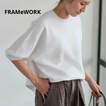 새상품 FRAMeWORK 워셔블 스무스 풀오버 화이트 프리