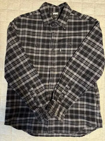 FTC 블랙 그레이 체크 플란넬 셔츠 M