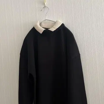 택 포함 새상품 스콧 클럽 계열 메틀리제 블랙 카라 부착 니트 롱 원피스