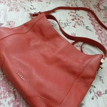 FURLA 오렌지 가죽 숄더백