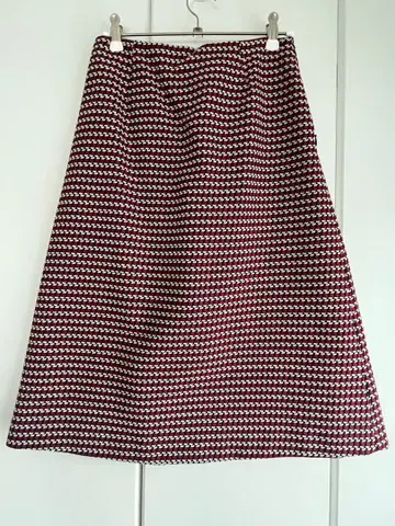 시빌라 플레어 스커트 빨간색 화이트 블랙 스트라이프