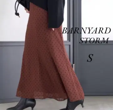 밴야드 스톰 플로키 도트 스커트 머메이드 쉬폰 시어 S
