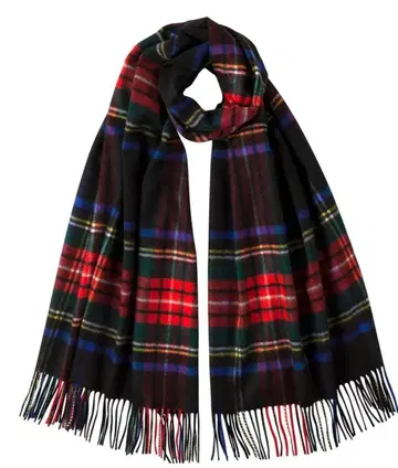 존스톤즈 대형 캐시미어 스톨 체크