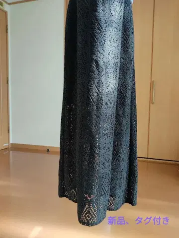 kastane 새상품, 택 포함 블랙 레이스 롱 슬릿 스커트