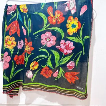 켄 스캇 대형 스카프 꽃무늬 텍스타일 ken scott 이탈리아