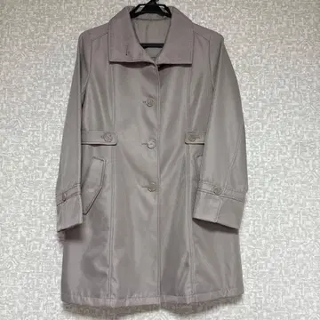 그레이 버튼 부착 롱 코트 M 사이즈