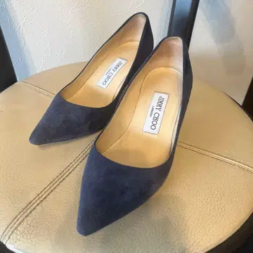 JIMMY CHOO 네이비 스웨이드 힐