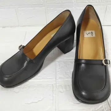 ing 펌프스 6cm 힐 천연 가죽 블랙