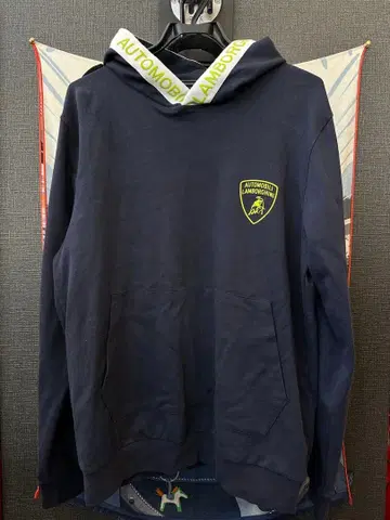 새상품급 AUTOMOBILI LAMBORGHINI 네이비 후드티