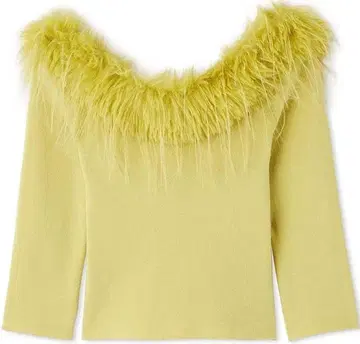 SNIDEL 데콜테 퍼 니트 풀오버