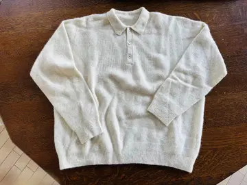 나카가와 마사시치 상점 울 폭스 폴로 스웨터 긴팔 니트