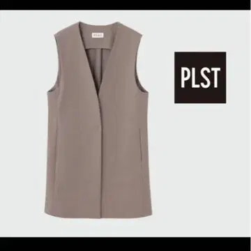 PLST 플라스테 코튼 블렌드 노카라 미들 베스트