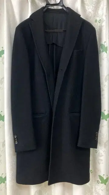 유나이티드 애로우즈 UNITED ARROWS 체스터 코트 블랙/울