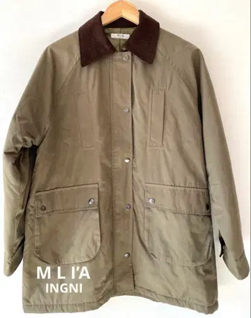 [ 미사용 새상품 ] 코듀로이 칼라 블루종 코트 오버 사이즈 카키