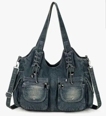 미사용 워시 데님 숄더백