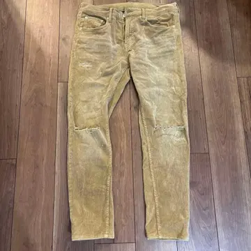 먼데이 타임 베이지 데미지 팬츠