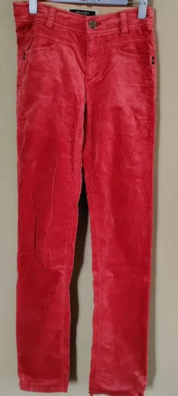 브라만 여성용 스웨이드 팬츠 빨간색