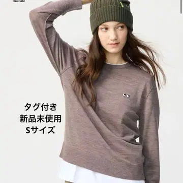 택 포함 미사용 새상품 유니클로 안야 힌드마치 메리노 크루넥 스웨터