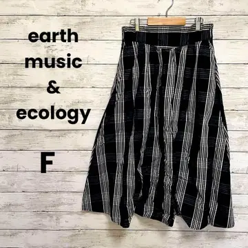 [ 어스 뮤직&에코로지 ] 롱 스커트 ( F ) 네이비 화이트 체크