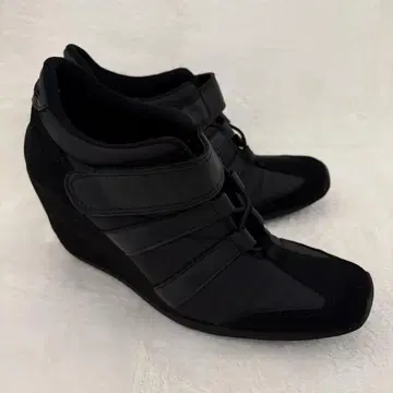 NO NAME 노네임 스니커즈 웨지솔 벨크로 테이프 블랙 36