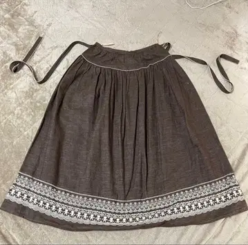 핑크하우스 PINK HOUSE 브라운 자수 롱 스커트