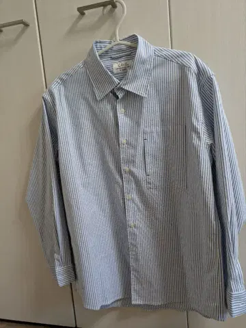 SHIPS 블루 화이트 스트라이프 긴팔 셔츠