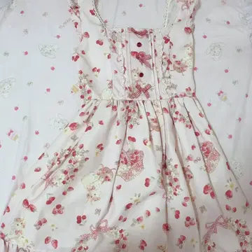 LIZLISA 리즈리사 스트로베리 토끼 패턴 점프수트 원피스 핑크