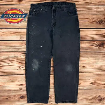 10M357 Dickies 블랙 와이드 덕 페인터 팬츠 W36