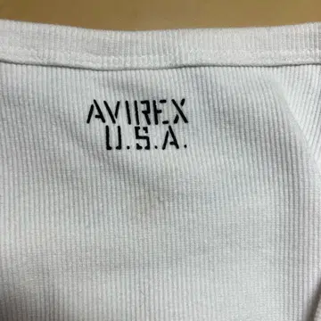 AVIREX 화이트 롱 슬리브 T셔츠