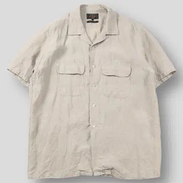 새상품급 BEAMS PLUS 25SS 린넨 반팔 오픈 카라 셔츠 L