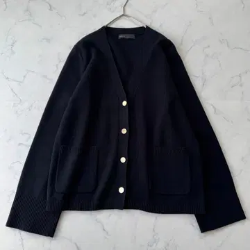 노블 Noble 밀라노 리브 자켓 가디건 골드 버튼 플레어 슬리브