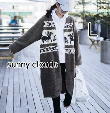 FELISSIMO sunny clouds 카우친 보아 코트 L 사이즈