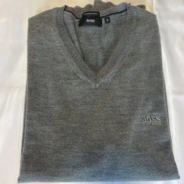 휴고보스 남성용 그레이 V넥 스웨터 M