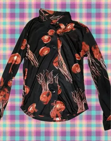 PILE OF TRASH 해파리 패턴 긴팔 셔츠