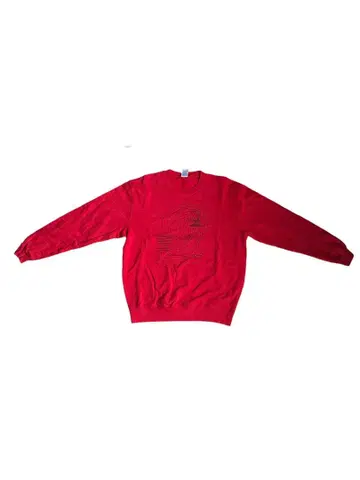 [ nouw ] 빨간색 맨투맨 아트 프린트 트레이닝복 L 사이즈