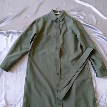 SOEJU 소프트 옥스 셔츠 원피스 카키 그린 S