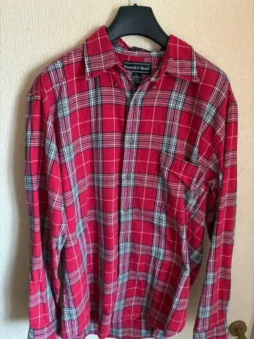 프레스윅 & 무어 빨검 체크 긴팔 셔츠 M