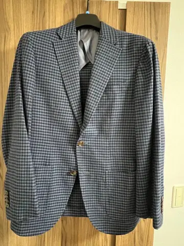 테일러드 자켓 네이비 계열 체크