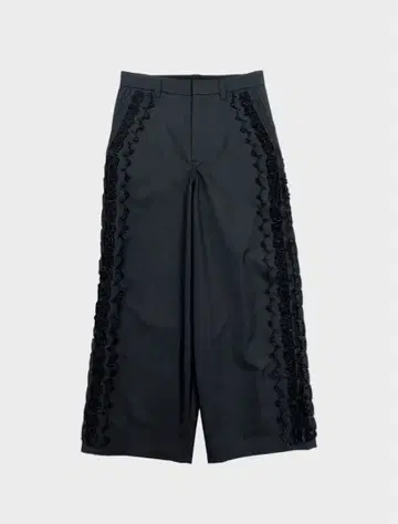 TAAKK CHAMBRAY SCULPTURE WIDE TROUSERS