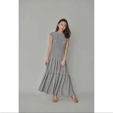 Shirring Gather Dress l or
