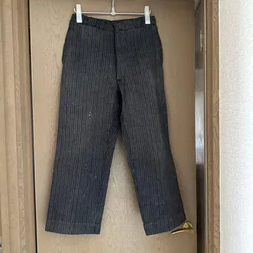 40s french vintage 블랙 샴브레이 팬츠 유로