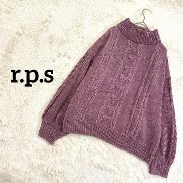 새상품급 알피에스 긴팔 니트 스웨터 터틀넥 케이블 짜임 M