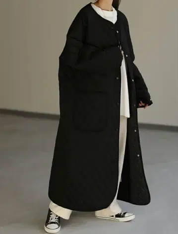 미착용 새상품 에구치 노리코 씨 착용 퀼팅 롱 코트 오버 사이즈