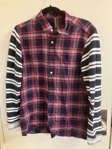 중고 MILKBOY 드롭 숄더 절개 체크 셔츠