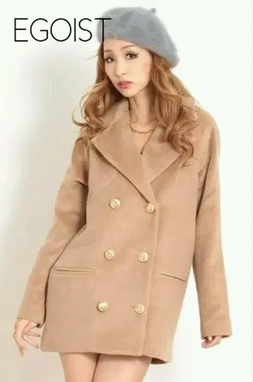 [ 새상품 ] EGOIST 베이지 더블 브레스트 코트