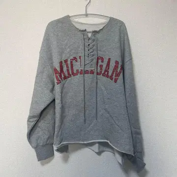 KBF 프린트 레이스업 맨투맨