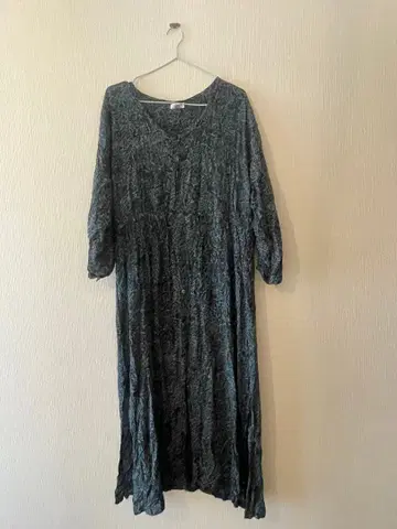 다크 그린 롱 원피스 긴팔