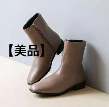 menue 그레이쉬 베이지 스퀘어토 숏부츠